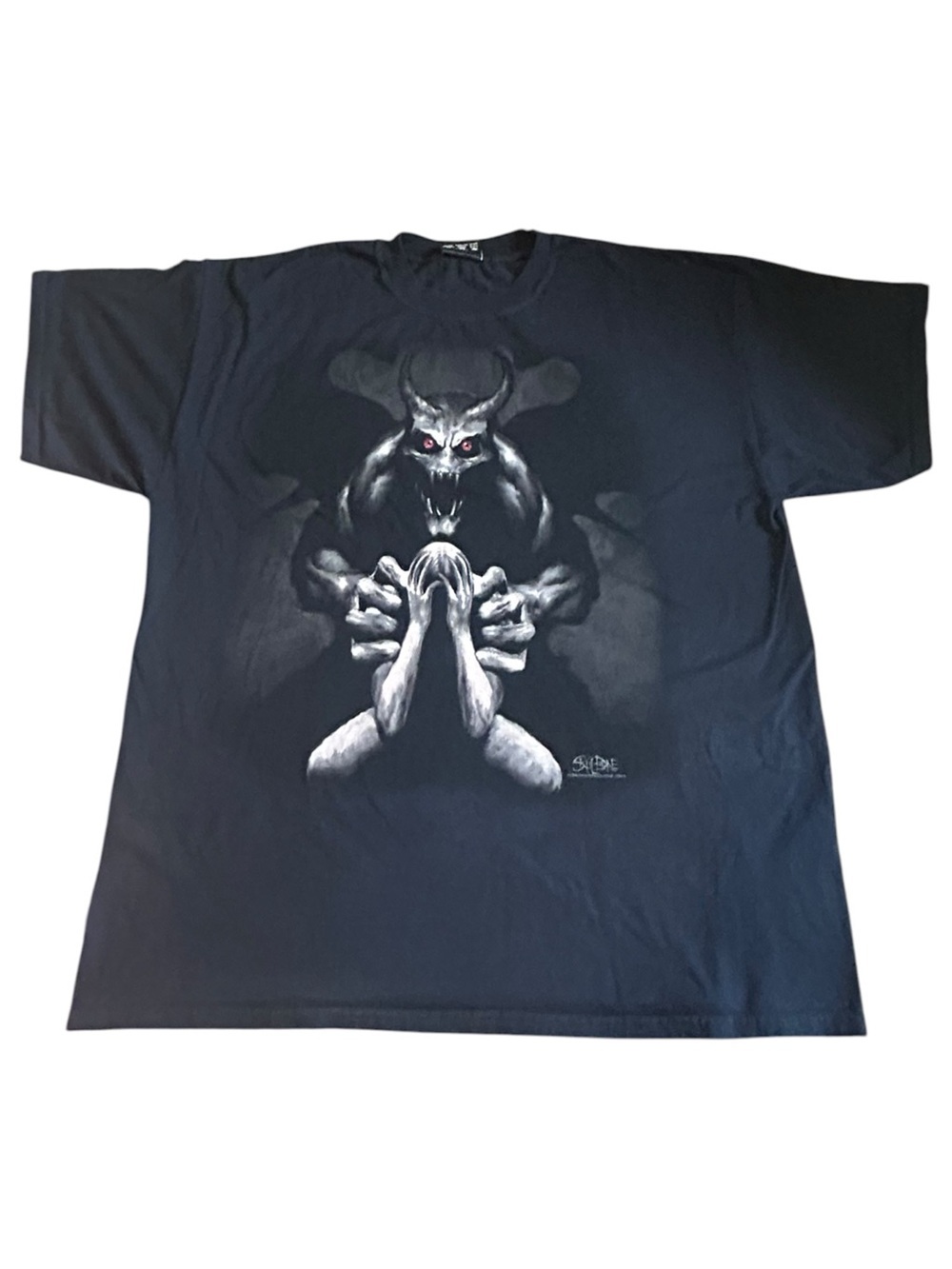 2005 Skulbone skitone Kristoffer Frisk Horror Demon Graphic Tee XXL